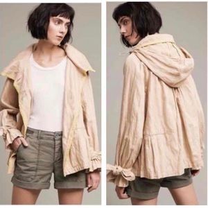 Anthropologie Hei Hei Khaki Hooded Swing Jacket